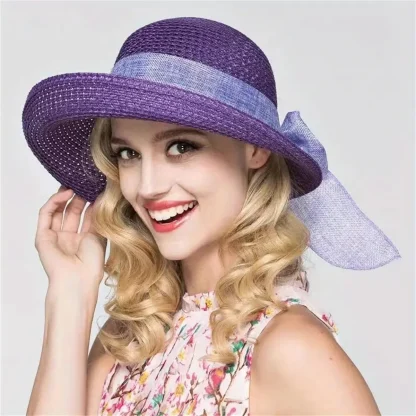 Vintage Style Bowknot Fedora Hat - Image 2